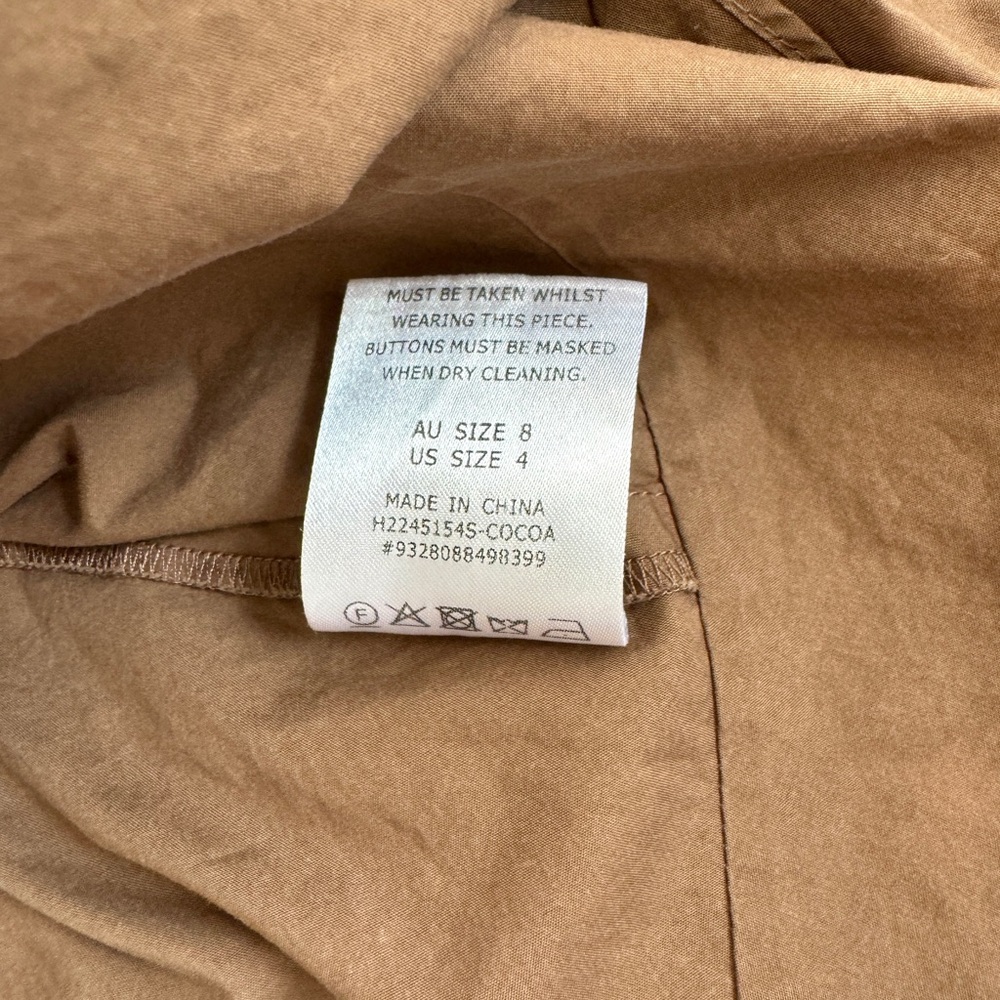 Scanlan Theodore Cocoa Parachute Shoestring Mini Dress Size US 4 - Picture 9 of 10